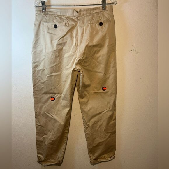 PIAZZA SEMPIONE MATILDE PANTS KHAKIS 44 us 10 tan capsule everyday cropped - Picture 9 of 14